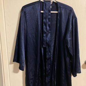 navy blue satin robe